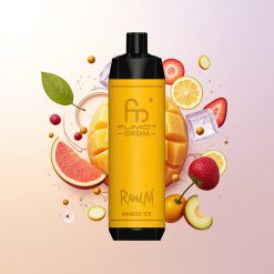 RandM Fumot Shisha 10000 Puffs Mango Ice Disposable Vape with LED Indicator 18ml Type-C 850mAh 0.6ohm Mesh 0.5% Nicotine