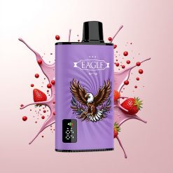 JNR EAGLE Smart 23000 Puffs Strawberry Ice Disposable Vape with Digital Screen 1.0ohm Mesh Coil Adjustable Airflow 750mAh Type-C 25ml 2% Nicotine